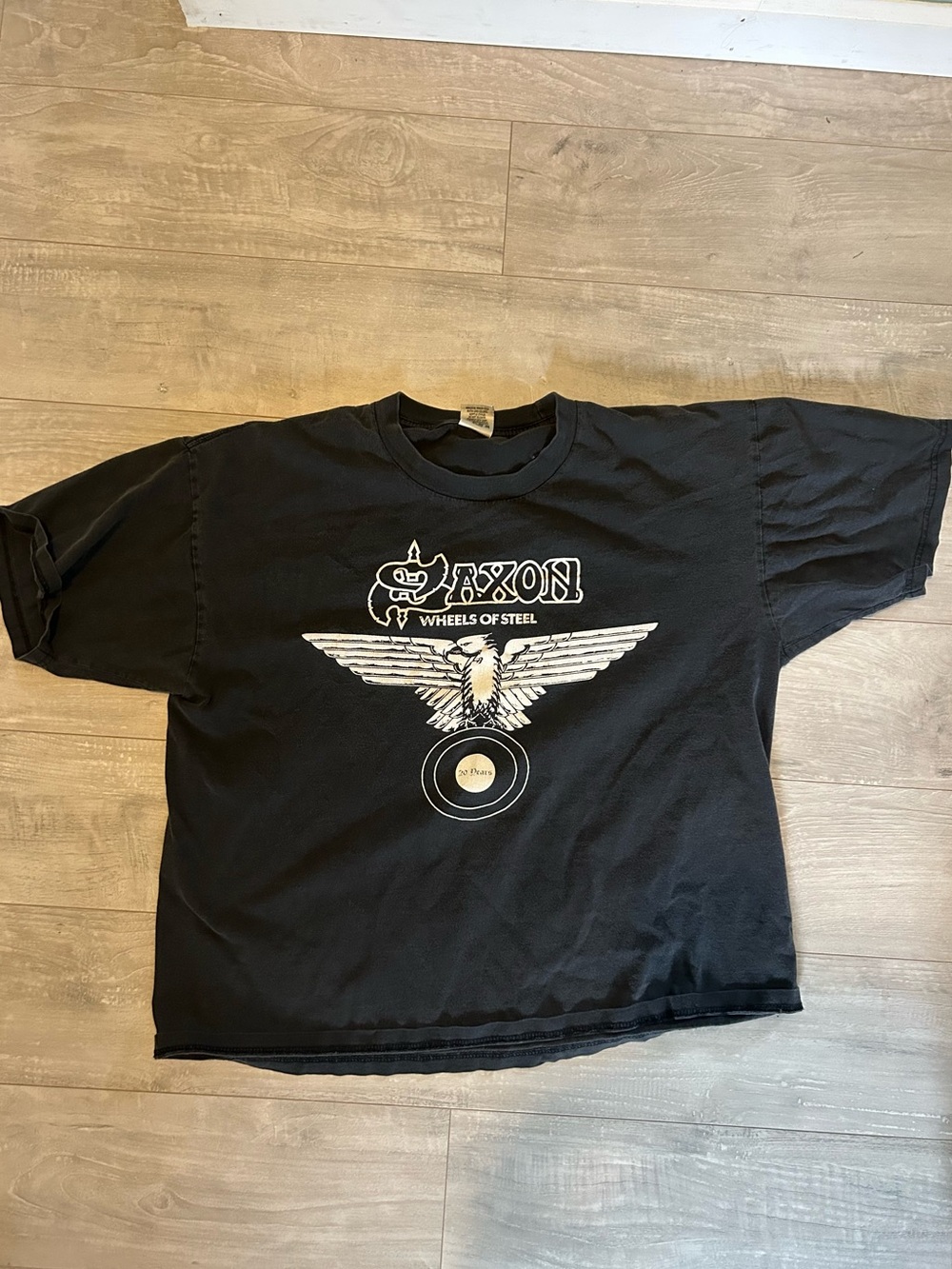 Vintage Saxon Wheels of Steel T-Shirt Men’s XL Heavy Metal Eagle Graphic
